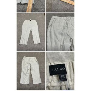 Talbots wide leg trouser women sz 16P high rise linen lightweight Beach $119 nwt